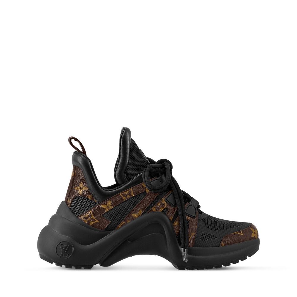 LOUIS VUITTON LV Sz. 38 Black Archlight Sneaker Monogram Lace Up Chunky Shoes - Picture 5 of 12